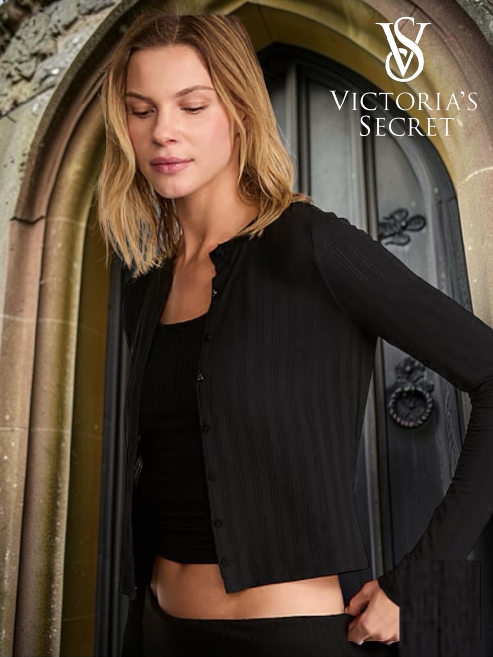 NEW Victoria’s Secret SoSoft™️ Modal Ultra-Fine Cardigan, Black, SZ. Med.